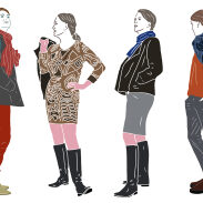 Quatre femmes en costume urbain