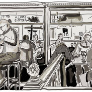 Scène dans un bar