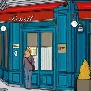Illustration de bistro parisien