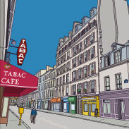 Vue d'une rue parisienne