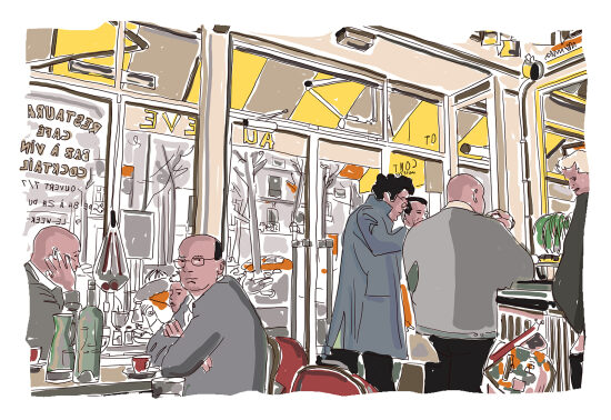 Illustration de scène de café
