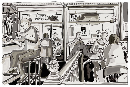 Un homme dans un bar