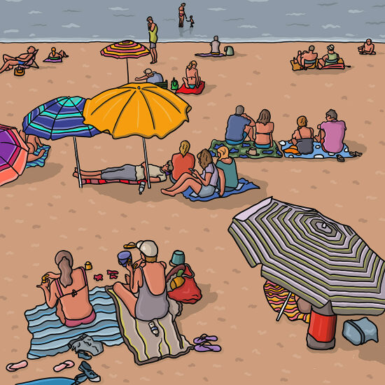 Beachgoers on the Sand