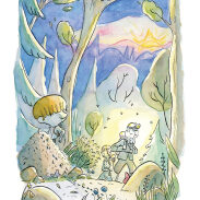 Forêt de montagne au crépuscule