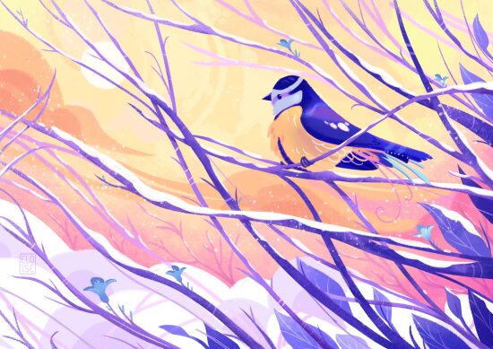 Petit oiseau sur une branche