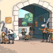 Animaux sortant d'une école