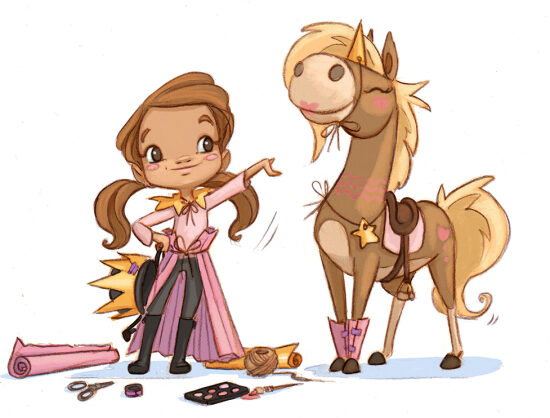 Cheval et fille