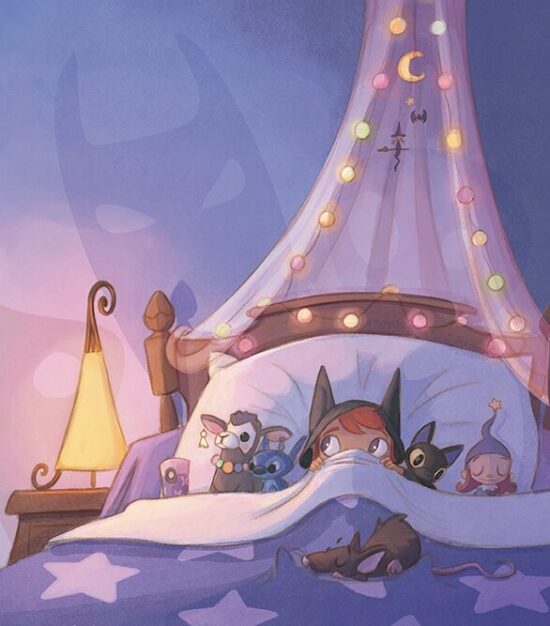 Enfants vampires cachés dans le lit