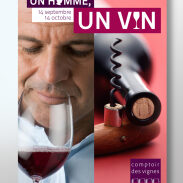 Affiche promotionnelle vin homme