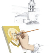 Peinture d'une icône religieuse