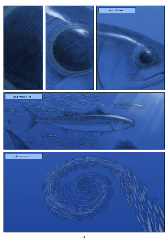Poissons dans l'océan bleu