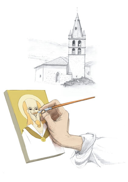 Peinture d'une icône religieuse