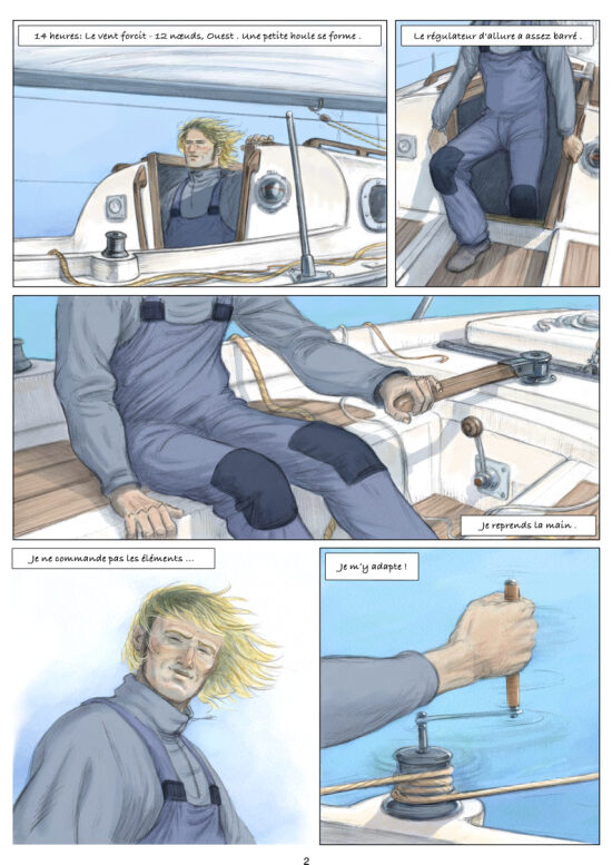 Navigateur en mer avec voilier
