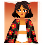 Portrait de femme en kimono japonais
