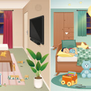 Chambre de bébé et chambre de maman