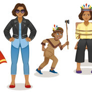 une femme superhéroïne et de garçons indiens
