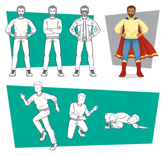 Illustrations de personnages masculins