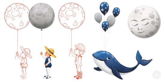 Enfants tenant des ballons
