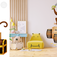 Singe pirate dans une chambre d'enfant