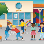 Récréation d'école avec enfants