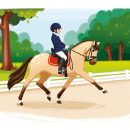 Cavalier sur son cheval au galop
