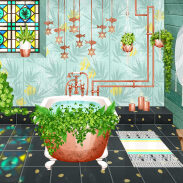 Salle de bain végétalisée moderne