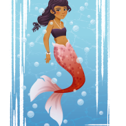 Sirène sous-marine aux cheveux bruns