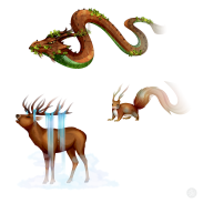Serpent et animaux fantastiques