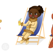 Personnages dans un cadre estival