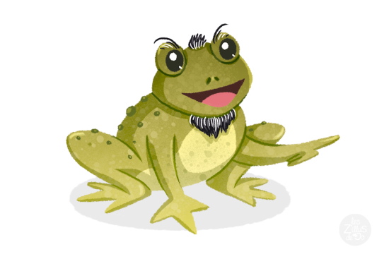 Grenouille souriante avec barbe