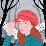 Portrait d'une jeune femme en hiver