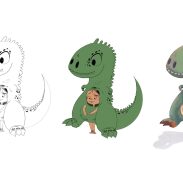 Illustration enfant dinosaure