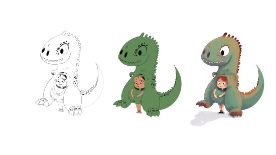 Illustration enfant dinosaure