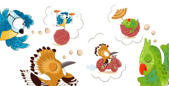 Oiseaux rêvant de nourriture