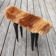 Fauteuil de style scandinave en cuir et fourrure