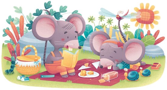Mickey et Mia en pique-nique