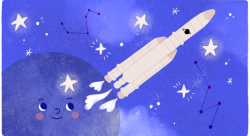 Lancement du James Webb Space Telescope - Louise Perreaudin-illustrateur